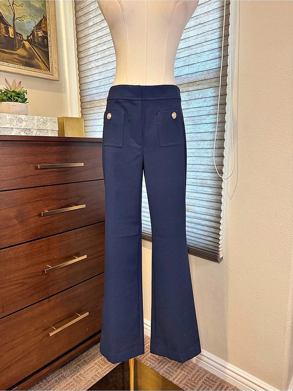 Ann Taylor Factory High Rise Navy Pants. Size 4P